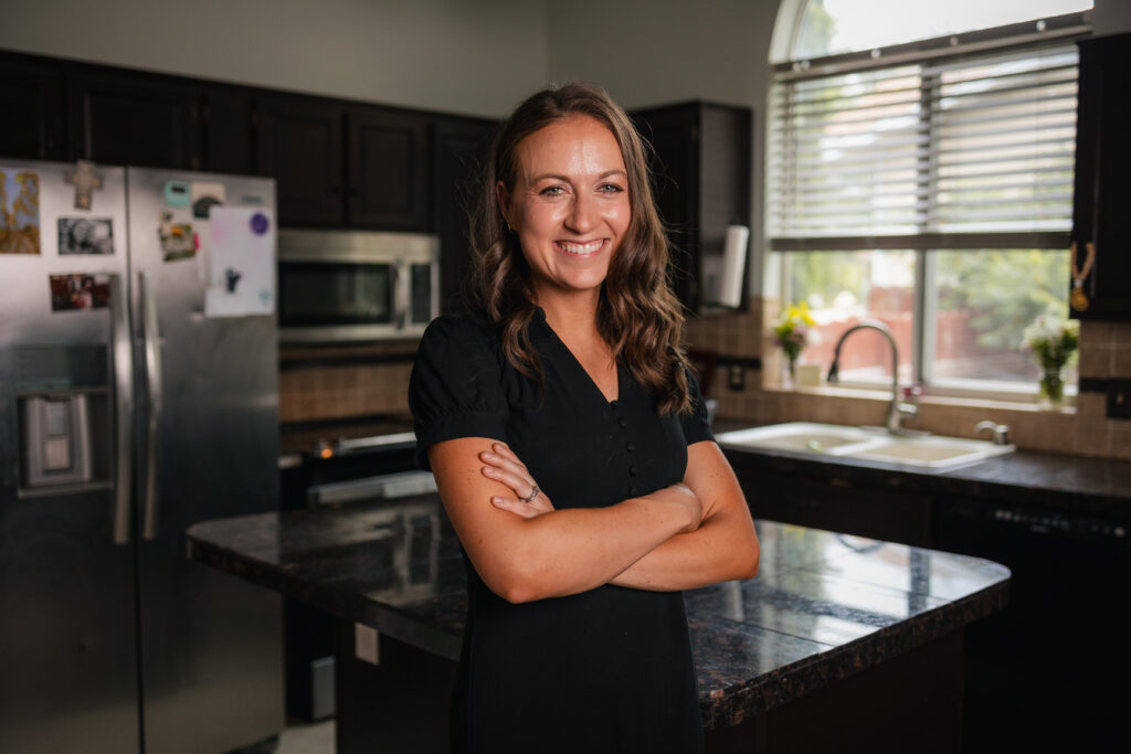 Natalie Kravat, Registered Dietitian, smiling in a kitchen